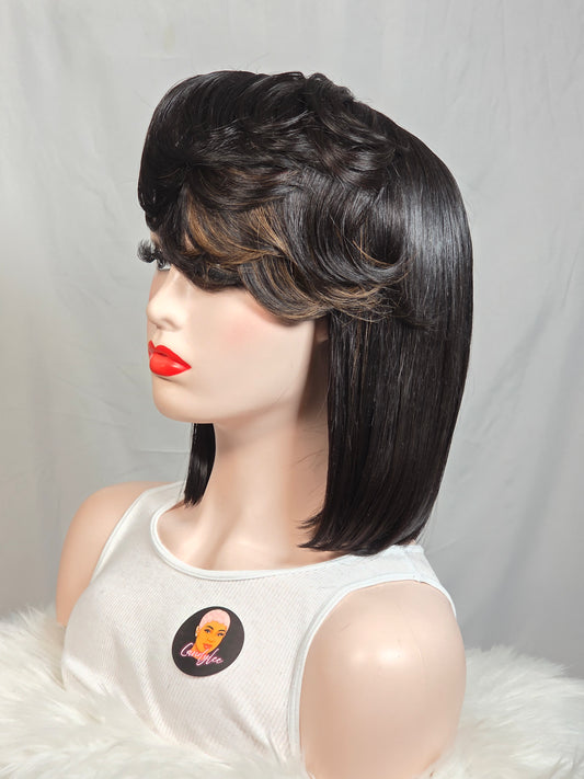 ROYAL - Luxury honey highlight side sweep bob with 5x5 closure wig