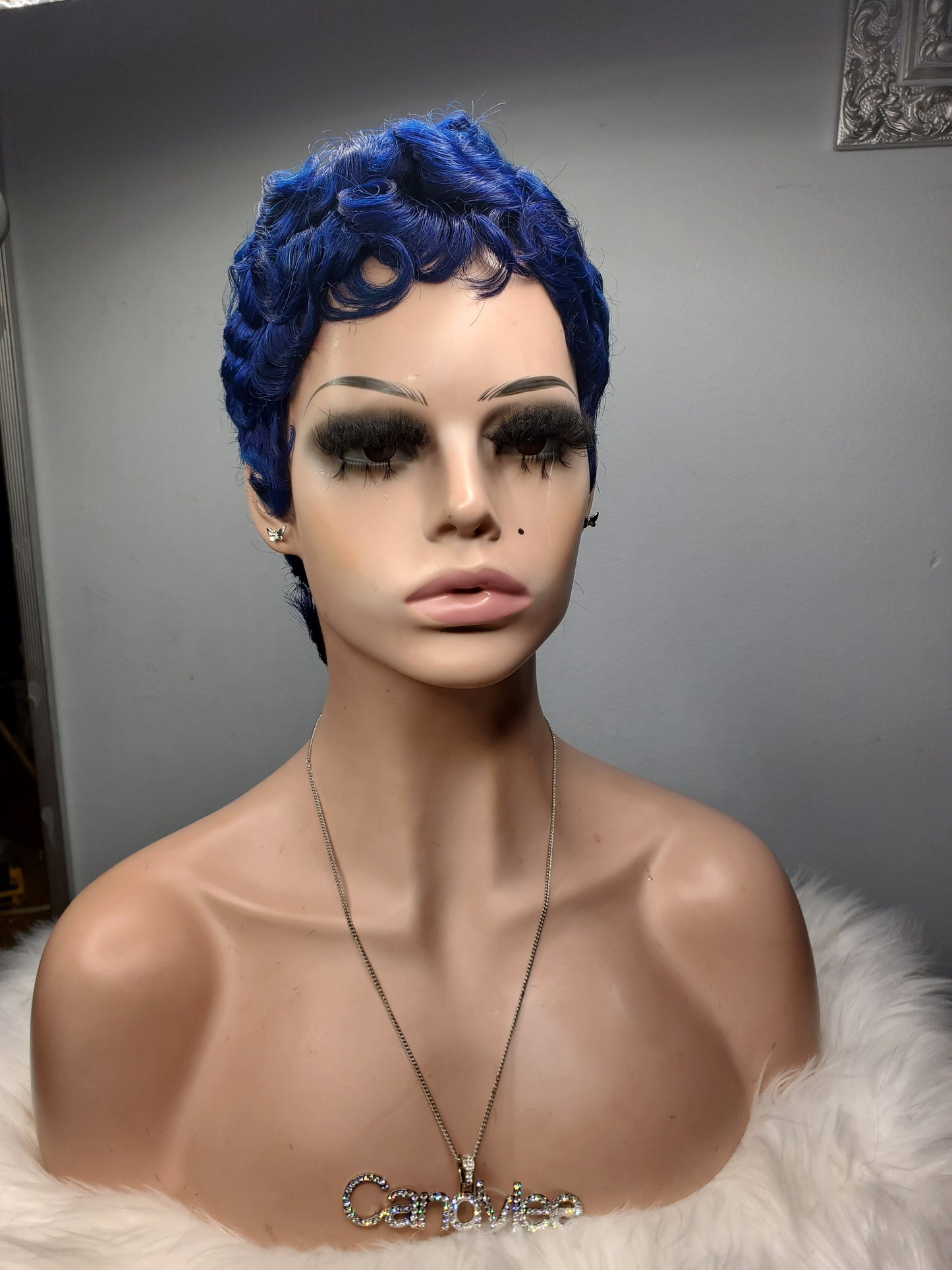blue pincurl glueless pixie wig by candyleehair